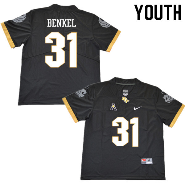 Youth #31 Kyle Benkel UCF Knights College Football Jerseys Sale-Black